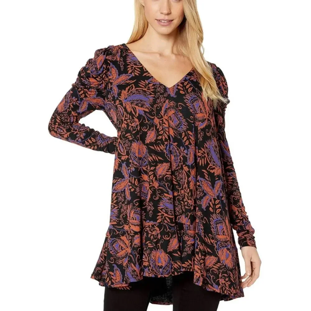 Free People Hello‎ Lover Tunic top floral Sz S